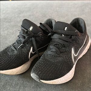 Nike Womens React Infinity 3 Black Running Shoes Flyknit